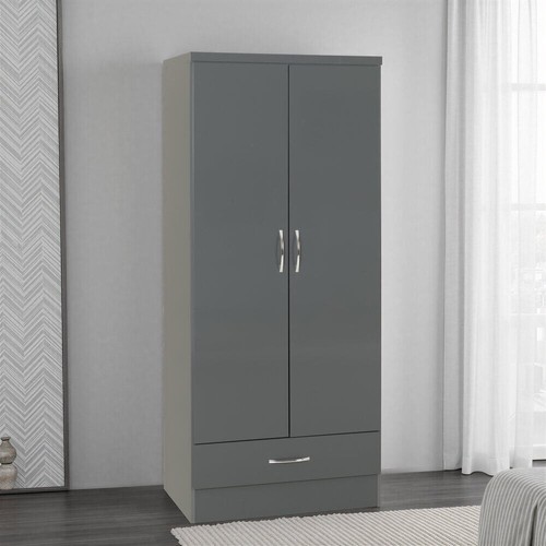 Grey gloss door wardrobe - door,