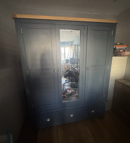 Blue wood freestanding - blue,
