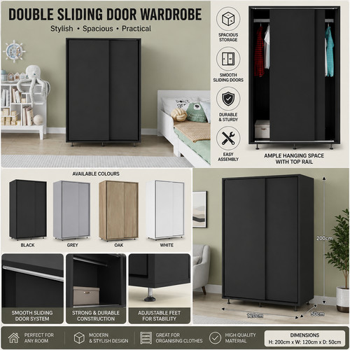 Double sliding door wardrobe - door,